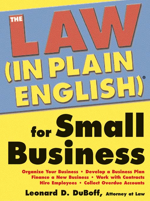 Title details for The Law (In Plain English)® for Small Business by Leonard D. Duboff - Available